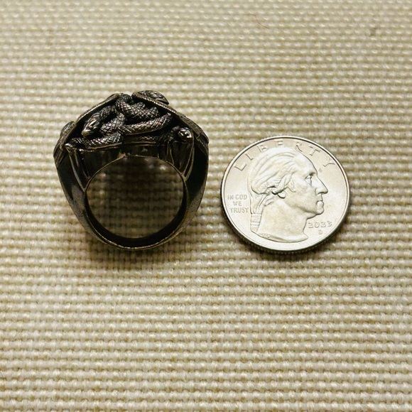 Authentic Versace Medusa Gun Metal Ring - Picture 6 of 7